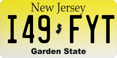 NJ license plate I49FYT