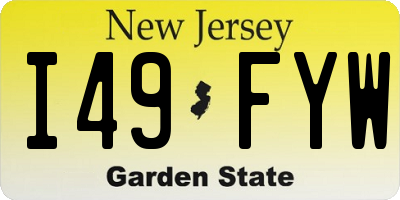 NJ license plate I49FYW