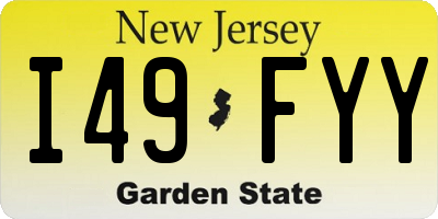 NJ license plate I49FYY