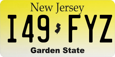 NJ license plate I49FYZ