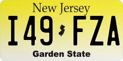 NJ license plate I49FZA