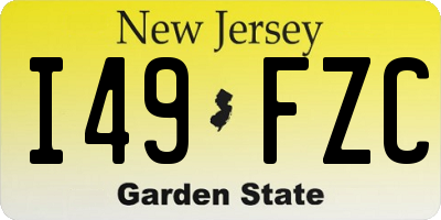 NJ license plate I49FZC