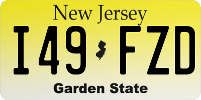 NJ license plate I49FZD
