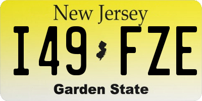 NJ license plate I49FZE