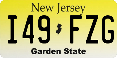 NJ license plate I49FZG