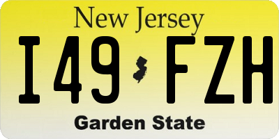 NJ license plate I49FZH