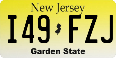 NJ license plate I49FZJ