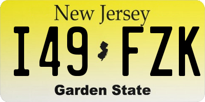 NJ license plate I49FZK