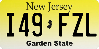 NJ license plate I49FZL