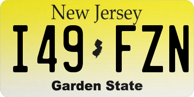 NJ license plate I49FZN