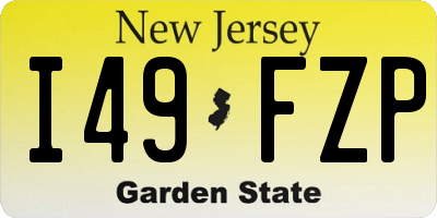 NJ license plate I49FZP