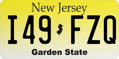 NJ license plate I49FZQ