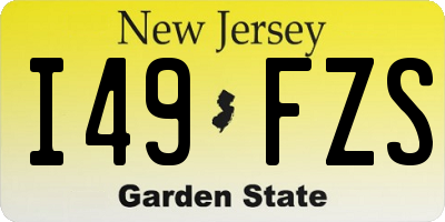 NJ license plate I49FZS