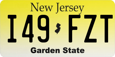 NJ license plate I49FZT