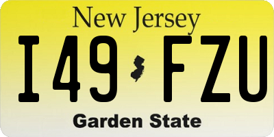 NJ license plate I49FZU