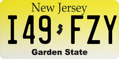NJ license plate I49FZY