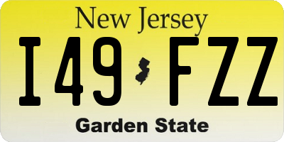 NJ license plate I49FZZ