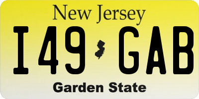 NJ license plate I49GAB