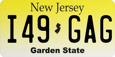 NJ license plate I49GAG