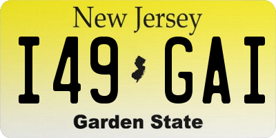 NJ license plate I49GAI