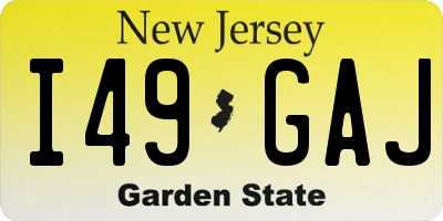 NJ license plate I49GAJ