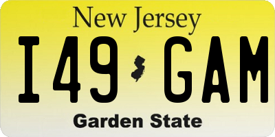 NJ license plate I49GAM