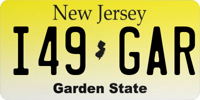 NJ license plate I49GAR