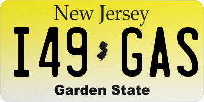 NJ license plate I49GAS