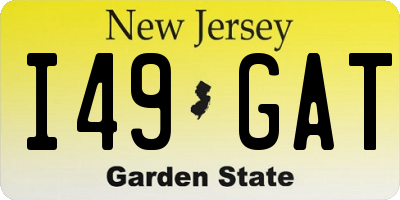 NJ license plate I49GAT