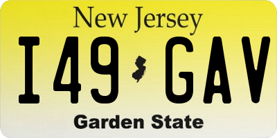 NJ license plate I49GAV