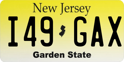 NJ license plate I49GAX