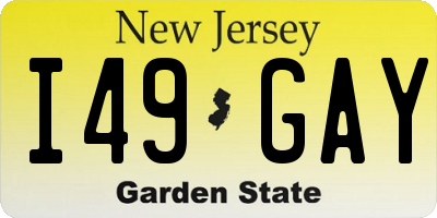 NJ license plate I49GAY