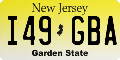 NJ license plate I49GBA