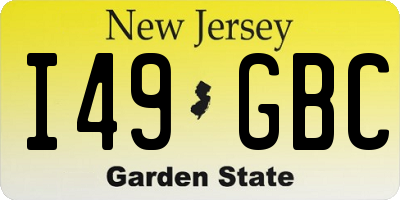 NJ license plate I49GBC