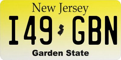 NJ license plate I49GBN