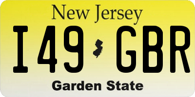 NJ license plate I49GBR