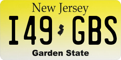 NJ license plate I49GBS