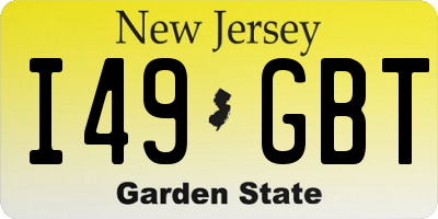 NJ license plate I49GBT
