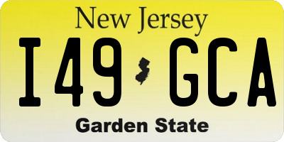 NJ license plate I49GCA