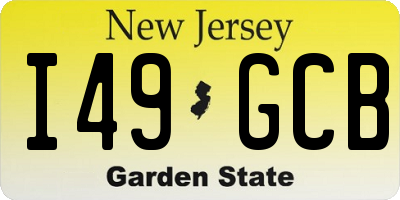 NJ license plate I49GCB