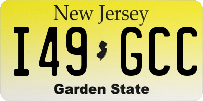 NJ license plate I49GCC