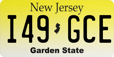 NJ license plate I49GCE