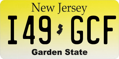 NJ license plate I49GCF