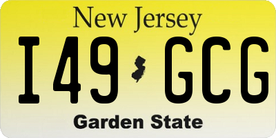 NJ license plate I49GCG
