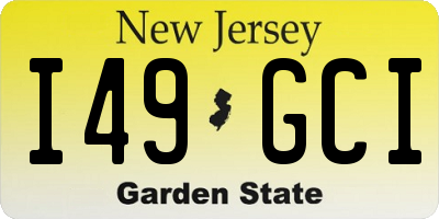 NJ license plate I49GCI