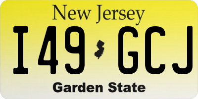 NJ license plate I49GCJ