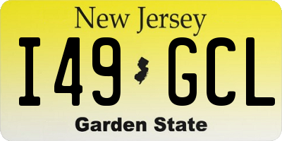 NJ license plate I49GCL