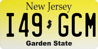 NJ license plate I49GCM