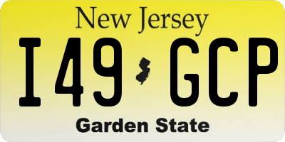 NJ license plate I49GCP