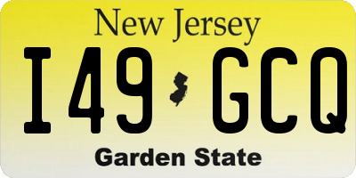 NJ license plate I49GCQ
